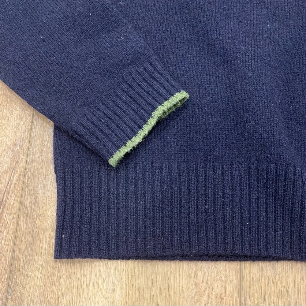 Y2K! 🌟ABERCROMBIE & FITCH🌟 MENS WOOL CREWNECK SWEATER HEATHER NAVY SZ M